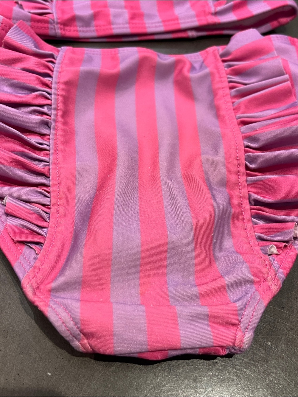 Cat & Jack Pink Striped Ruffle Two-Piece Swim Set - Picture 5 of 6